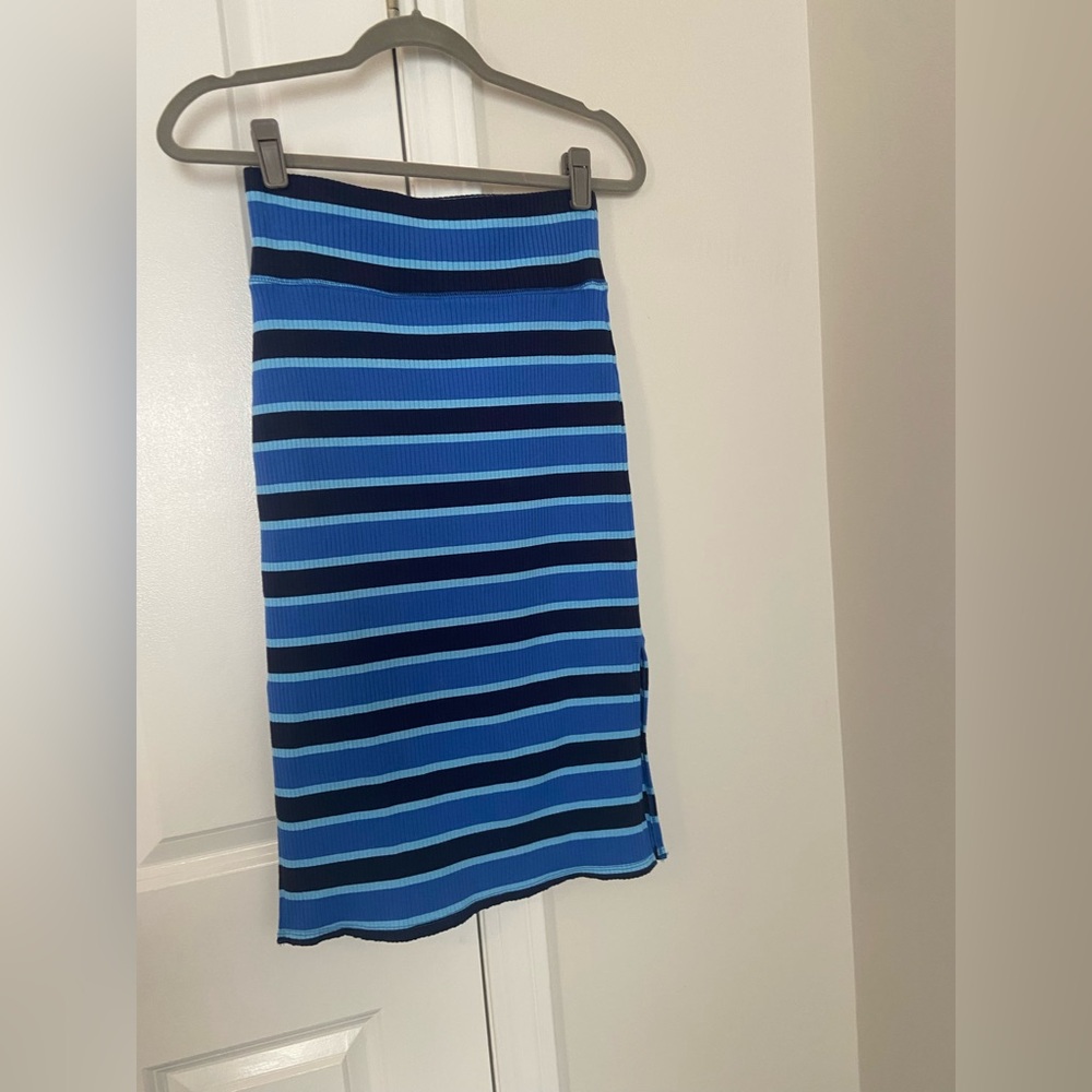 Aerie Blue and Black Striped Pencil Skirt